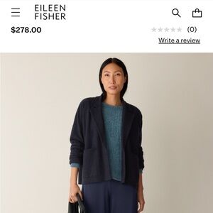 Eileen Fisher Linen Navy Cardigan